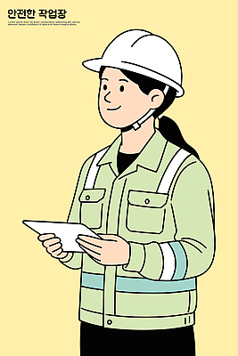여자 산업 종이 일러스트 노동자 관리 공사 안전 환경 기계 도구 작업장 헬멧 안전장비 친환경 점검 순서 규정 체크리스트 국내일러스트 AI파일 직업 건설업 사람 장비 보호장비 파일형식 벡터