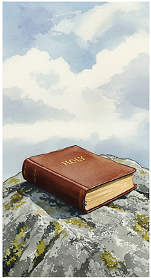 JPG 일러스트 자연 하늘 산 풍경 책 독서 갈색 믿음 성경 고요 기도 가죽 이미지 조용 경전 국내일러스트 AI일러스트 AI콘텐츠 감정 컬러 종교용품 생태계 파일형식