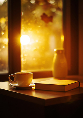 JPG 편집이미지 커피 휴식 조명 따뜻함 대화 일상 책 일몰 가을 분위기 맛 편안함 창가 향기 감성 소음 오후 편집실사 AI포토 AI콘텐츠 계절 음료 컨셉 창문 말하기 라이프 노을 소리 감각 CG 냄새 파일형식