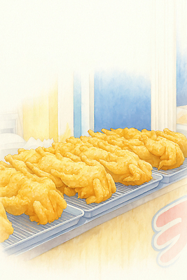 JPG 음식 일러스트 육류 요리 상점 축제 통닭 치킨 튀김 금색 바비큐 레시피 간편조리식품 바삭바삭 국내일러스트 AI일러스트 AI콘텐츠 컬러 컨셉 식재료 닭고기요리 파일형식