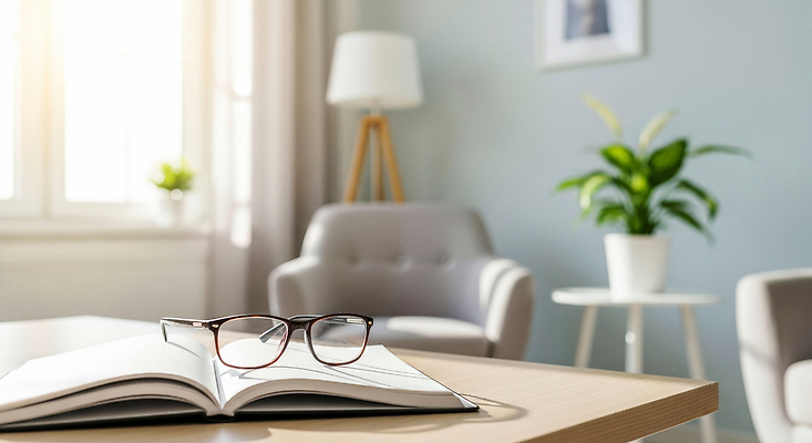 JPG 식물 편집이미지 안경 거실 의자 탁자 장식 책 독서 햇빛 공간 분위기 편안함 모던 편집실사 AI포토 AI콘텐츠 잡화 가구 컨셉 태양 감각 CG 파일형식