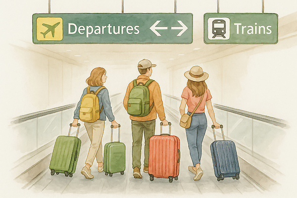 JPG 교통수단 여행 이동 가방 일러스트 거리 친구 희망 기차 탐험 짐 공항 즐거움 출발 소통 구역 여행준비 행렬 국내일러스트 AI일러스트 AI콘텐츠 잡화 감정 육상교통 교통 컨셉 관계 교통시설 대중교통 준비 파일형식
