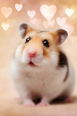 JPG 편집이미지 행복 감정 사랑 반려동물 귀여움 하트 햄스터 이미지편집 AI컴퓨터그래픽 AI콘텐츠 모양 동물 컨셉 설치류 파일형식