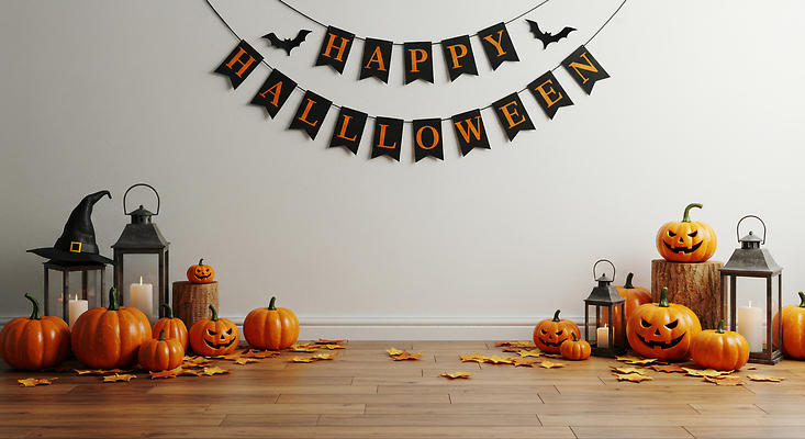 JPG 편집이미지 배너 기념일 촛불 호박 아이디어 실내 장식 파티 축제 할로윈 분위기 홈파티 편집실사 AI포토 AI콘텐츠 컨셉 채소 초 이벤트 내부 CG 파일형식