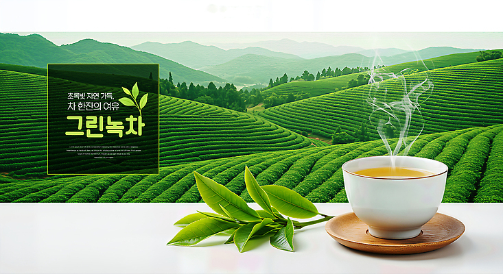 JPG 편집이미지 여유 음료 잎 자연 한잔 흡연 따뜻함 건강 풍경 초록색 농장 녹차 차밭 이미지편집 AI컴퓨터그래픽 AI콘텐츠 식물 1 감정 컬러 밭 농업 담배 차_음료 생태계 파일형식