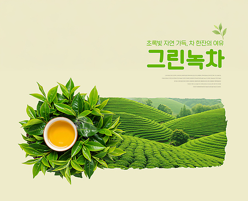 JPG 편집이미지 음료 자연 아침 잔 풍경 초록색 햇빛 농장 평화 녹차 힐링 차밭 이미지편집 AI컴퓨터그래픽 AI콘텐츠 주간 식기 컬러 컨셉 밭 농업 차_음료 태양 생태계 파일형식