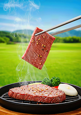 JPG 편집이미지 한식 자연 한국 육류 요리 초원 야외 여름 식사 맛 그릴 바비큐 불판 한우 식사준비 이미지편집 AI컴퓨터그래픽 AI콘텐츠 계절 아시아 음식 컨셉 식재료 주방용품 소고기 준비 생태계 파일형식