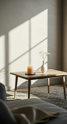 JPG 나무 편집이미지 거실 초 촛불 탁자 실내 장식 인테리어 햇빛 꽃병 흰색 분위기 편안함 크림 편집실사 AI포토 AI콘텐츠 식물 디자인 꽃 컬러 가구 컨셉 내부 태양 감각 CG 파일형식