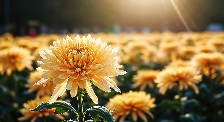 JPG 식물 편집이미지 꽃 꽃밭 자연 국화 풍경 햇빛 정원 산책 금색 개화 조화 만개 뷰티풀 편집실사 AI컴퓨터그래픽 AI콘텐츠 컬러 휴식 태양 CG 생태계 파일형식