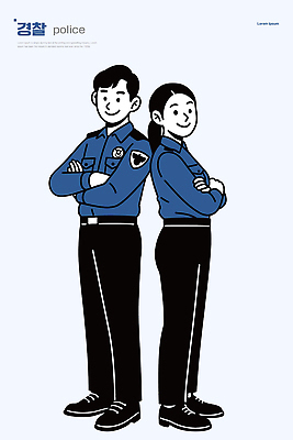 여자 남자 유니폼 일러스트 모션 협력 경비 안전 상반신 믿음 업무 경찰 보호 동료 보안 지역 범죄예방 시민 국내일러스트 AI파일 직업 옷 감정 컨셉 관계 사람 작업 예방 국민 파일형식 벡터