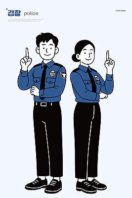 직업 옷 여자 교육 남자 포즈 교통 일러스트 손가락 협력 대화 안전 파란색 정보 경찰 서비스 신호 법 시민 국내일러스트 AI파일 손 컬러 말하기 사람 국민 파일형식 벡터