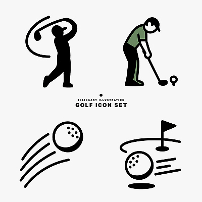 아이콘 캐릭터 디자인 스포츠 골프 공 모션 골프공 운동 깃발 홀 스윙 그림 퍼팅 2D아이콘 AI파일 포즈 골프용품 건강 구기 공간 파일형식 벡터