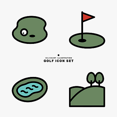 나무 아이콘 디자인 스포츠 골프 도안 잔디 그래픽 깃발 홀 언덕 그림 웅덩이 2D아이콘 AI파일 식물 구기 공간 파일형식 벡터