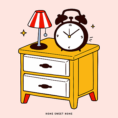전통 디자인 시계 컬러 일러스트 주택 따뜻함 생활 인테리어 방 램프 빈티지 편안함 오브젝트 그림 서랍장 아기자기 국내일러스트 AI파일 가구 컨셉 조명 건물 감각 파일형식 벡터