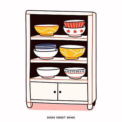 그릇 접시 디자인 예술 컬러 일러스트 가정 주방용품 선반 요리 생활 장식 인테리어 주방 식사 전시 고급 편안함 취향 국내일러스트 AI파일 식기 가구 생활용품 컨셉 감각 파일형식 벡터