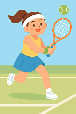 학생 행복 스포츠 일러스트 공 모션 한손 소녀 여름 파란색 친구 치마 운동 햇빛 노란색 코트 테니스 즐거움 국내일러스트 AI파일 손 계절 여자 감정 어린이 컬러 관계 하의 건강 태양 구기 외투 파일형식 벡터