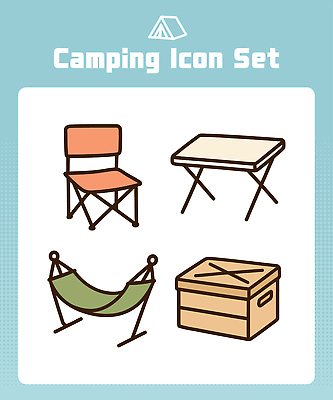 아이콘 여행 의자 가족 자연 탁자 취미 친구 상자 야외활동 캠핑 장비 도구 즐거움 해먹 2D아이콘 AI파일 감정 가구 관계 레저 침대 생태계 파일형식 벡터