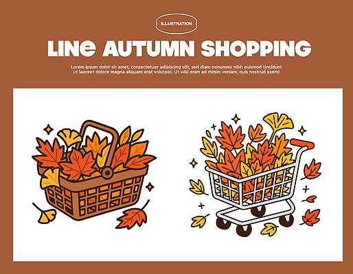 나무 디자인 예술 컬러 단풍 낙엽 잎 라인일러스트 일러스트 자연 그래픽 쇼핑 소풍 바구니 가을풍경 시장 장바구니 즐거움 국내일러스트 AI파일 식물 감정 풍경 야외활동 생태계 파일형식 벡터 가을_계절