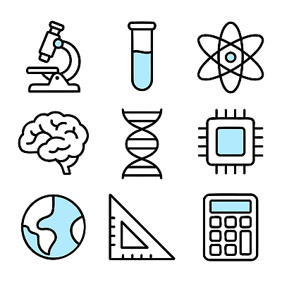 아이콘 교육 지구 과학 현미경 실험 계산기 화학 DNA 시험관 뇌 생물학 원자 삼각자 물리학 2D아이콘 AI파일 문구용품 자 실험기구 장비 생명공학 물리 파일형식 벡터