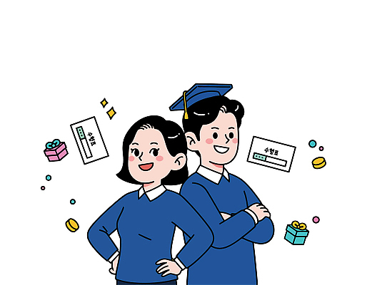 캐릭터 디자인 여자 기념일 남자 행복 일러스트 졸업 성공 선물 웃음 장식 친구 파티 축제 기쁨 수능 모임 축하 대학교 수험생 캡 국내일러스트 AI파일 모자_잡화 교육 감정 컨셉 학교 관계 고등학생 표정 사람 이벤트 시험 파일형식 벡터