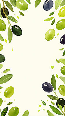 JPG 식물 디자인 열매 예술 백그라운드 잎 일러스트 자연 장식 초록색 여름 검은색 신선 그림 에코 친환경 올리브 심플 화사함 국내일러스트 AI일러스트 AI콘텐츠 계절 컬러 컨셉 환경 생태계 파일형식