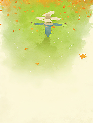 JPG 계절 컬러 단풍 잎 농업 일러스트 자연 풍경 초원 생활 초록색 햇빛 농장 평화 고요 가을 분위기 허수아비 뷰티풀 텃밭 풍요 국내일러스트 AI일러스트 AI콘텐츠 식물 산업 컨셉 밭 태양 생태계 파일형식