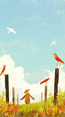 JPG 동물 겨울 농업 일러스트 자연 조류 풍경 농작물 울타리 농장 평화 주황색 가을 기둥 농부 원예 허수아비 조용 새장 새소리 국내일러스트 AI일러스트 AI콘텐츠 직업 계절 건축 산업 컬러 컨셉 취미 담장 생태계 케이지 파일형식