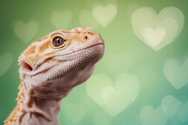 JPG 동물 편집이미지 백그라운드 자연 생물 표정 사랑 반려동물 귀여움 촬영 심장 유머 축산업 도마뱀 이미지편집 AI컴퓨터그래픽 AI콘텐츠 감정 산업 컨셉 파충류 장기_의학 생태계 파일형식