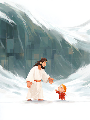 JPG 캐릭터 감정 종교 어린이 예술 파도 상징 일러스트 이야기 사랑 풍경 성경 희망 만남 예수 감동 교훈 국내일러스트 AI일러스트 AI콘텐츠 바다 컨셉 종교용품 사람 신_종교 파일형식