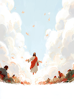 JPG 종교 상징 일러스트 자연 하늘 사랑 풍경 여러명 평화 믿음 희망 기쁨 예수 축복 그림 비둘기 신성 조화 영감 국내일러스트 AI일러스트 AI콘텐츠 감정 다수 컨셉 조류 사람 신_종교 생태계 파일형식