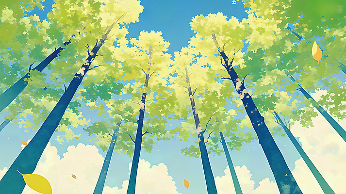 JPG 나무 일러스트 자연 하늘 생명 단풍나무 나뭇잎 풍경 여름 파란색 햇빛 새싹 평화 환경 산책 숲 시원함 뷰티풀 국내일러스트 AI일러스트 AI콘텐츠 식물 계절 컬러 컨셉 단풍 잎 휴식 태양 생태계 파일형식