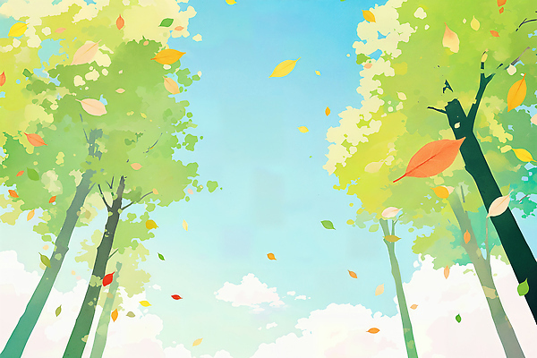 JPG 나무 계절 컬러 잎 일러스트 모션 자연 하늘 생명 바람 나뭇잎 풍경 일상 고요 대기 숲 편안함 조경 청명 풍경화 국내일러스트 AI일러스트 AI콘텐츠 자연요소 식물 날씨 라이프 감각 그림 생태계 파일형식