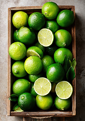 JPG 편집이미지 과일 재료 자연 건강 요리 초록색 여름 농작물 식사 신선 나무상자 라임 비타민 편집실사 AI포토 AI콘텐츠 계절 컬러 농업 상자 CG 생태계 영양소 파일형식