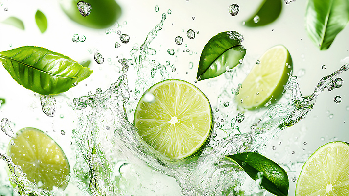 JPG 편집이미지 음료 잎 과일 재료 자연 초록색 물 여름 반짝임 신선 장면 라임 수분_꽃가루 편집실사 AI컴퓨터그래픽 AI콘텐츠 자연요소 식물 계절 컬러 모션 CG 생태계 파일형식