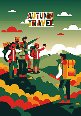 여행 단풍 일러스트 배낭 모션 자연 협력 산 웃음 풍경 여러명 야외 하이킹 탐험 도전 즐거움 가을여행 소통 국내일러스트 AI파일 감정 다수 컨셉 잎 가방 레저 표정 사람 생태계 파일형식 벡터 가을_계절