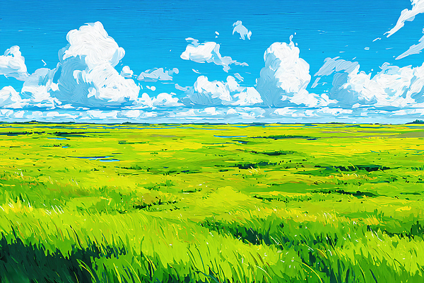 JPG 컬러 농업 일러스트 자연 날씨 미술 풍경 초원 초록색 여름 햇빛 평화 시간 생태계 조화 국내일러스트 AI일러스트 AI콘텐츠 계절 산업 컨셉 문화예술 태양 파일형식