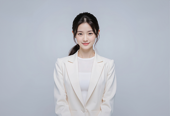 JPG 편집이미지 여자 패션 포즈 백그라운드 직장 미소 정장 스크린 흰색 분위기 단정 의료성형뷰티 스타일 차분 편집실사 AI인물포토 AI콘텐츠 옷 컬러 컨셉 회사 표정 사람 CG 파일형식 AI포토