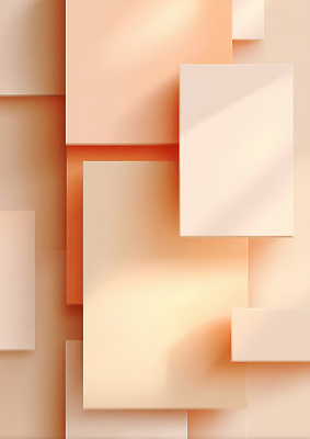 JPG 편집이미지 디자인 예술 컬러 따뜻함 벽면 장식 공간 편안함 배열 모던 조화 직사각형 패널 살구색 이미지편집 AI컴퓨터그래픽 AI콘텐츠 도형 벽 감각 파일형식