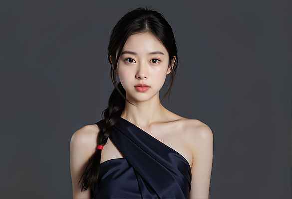 JPG 모델 편집이미지 긴머리 드레스 여자 패션 땋은머리 표정 뷰티 카메라 사진촬영 촬영 고급 미모 의료성형뷰티 스타일 편집실사 AI인물포토 AI콘텐츠 헤어스타일 옷 컨셉 사람 전자제품 CG 파일형식 AI포토