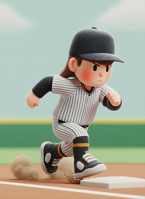 JPG 편집이미지 캐릭터 어린이 스포츠 유니폼 운동선수 경기 달리기 운동 줄무늬 야구 비디오게임 편집3D AI컴퓨터그래픽 AI콘텐츠 옷 무늬 모션 건강 사람 3D 구기 게임 파일형식