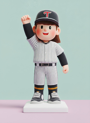 JPG 편집이미지 캐릭터 디자인 어린이 스포츠 포즈 유니폼 응원 모션 장난감 귀여움 야구 에너지 오브젝트 편집3D AI컴퓨터그래픽 AI콘텐츠 옷 컨셉 사람 3D 구기 파일형식