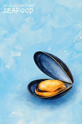 PSD 디자인 예술 음식 바다 컬러 일러스트 자연 조개 수채화 미술 식사 껍질 신선 그리기 해산물 그림 조형 국내일러스트 모션 문화예술 어패류 생태계 파일형식