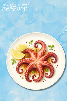 PSD 접시 음식 일러스트 디저트 요리 해변 식사 신선 양념 맛 저녁 레몬 프레젠테이션 해산물 향신료 문어 레시피 점심 프리미엄 국내일러스트 식기 바다 컨셉 과일 연체동물 수중동물 야간 향미료 파일형식