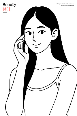 헤어스타일 손 여자 패션 감정 얼굴 포즈 일러스트 미소 여름 청춘 뷰티 매력적 표현 자신감 그림 심플 뷰티풀 스타일 국내일러스트 AI파일 계절 컨셉 표정 사람 신체부위 파일형식 벡터