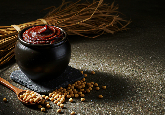 JPG 편집이미지 전통 음식 재료 콩 한국 건강 요리 항아리 양념 고추장 맛 짚 저장 편집실사 AI포토 AI콘텐츠 아시아 줄기 컨셉 곡류 도자기 CG 파일형식