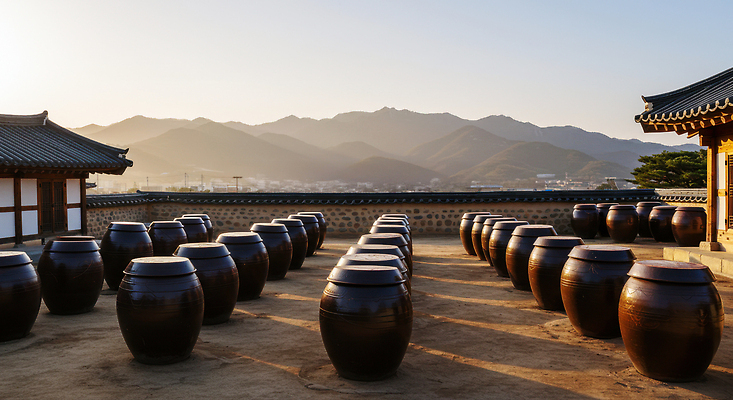 JPG 편집이미지 전통 문화 불교 자연 산 한국 풍경 야외 금속 정원 시골 항아리 고추장 조화 뷰티풀 편집실사 AI포토 AI콘텐츠 아시아 종교 재질 도자기 양념 CG 생태계 파일형식