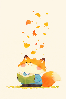 JPG 동물 행복 감정 어린이 컬러 잎 일러스트 상상 자연 휴식 따뜻함 책 여름 소중 읽기 여우 그림책 순간 국내일러스트 AI일러스트 AI콘텐츠 식물 계절 컨셉 포유류 모션 사람 생태계 파일형식