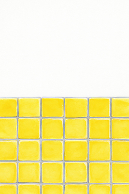 JPG 디자인 예술 벽 컬러 백그라운드 일러스트 주방용품 조명 아파트 장식 인테리어 노란색 주방 공간 타일 직선 모던 정사각형 밝은색 국내일러스트 AI일러스트 AI콘텐츠 도형 선 생활용품 주택 파일형식