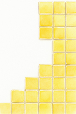 JPG 디자인 예술 벽 백그라운드 일러스트 따뜻함 밝음 인테리어 노란색 사각형 공간 원형 분위기 구출 타일 모던 일렬 색감 국내일러스트 AI일러스트 AI콘텐츠 도형 컬러 컨셉 도움 파일형식