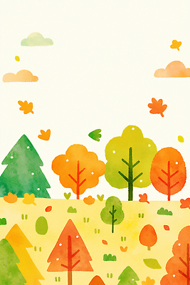 JPG 나무 감정 컬러 잎 일러스트 자연 따뜻함 풍경 빨간색 초록색 주황색 금색 가을 숲 조화 뷰티풀 유화 차분 국내일러스트 AI일러스트 AI콘텐츠 식물 계절 컨셉 미술 생태계 파일형식